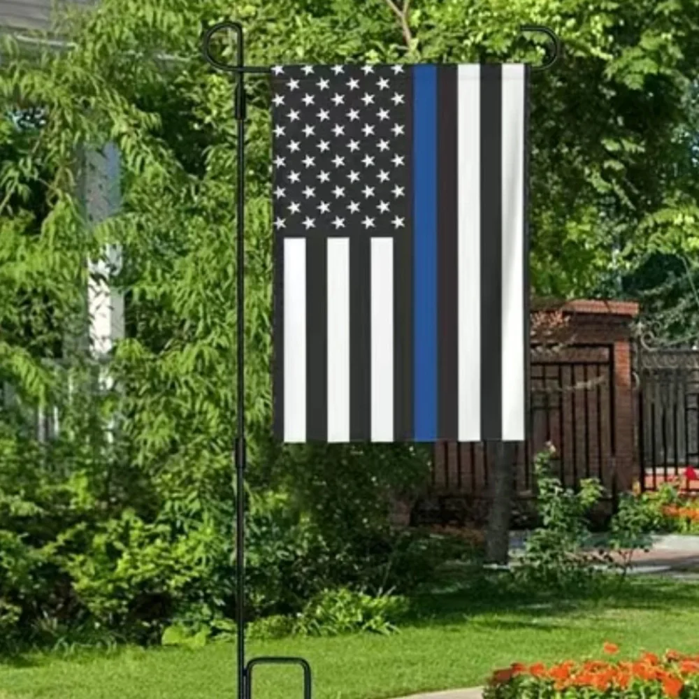 Flag Lawn Garden Flag Thin Blue Line Yard Decor Supports Police Law Enforcement - Picture 3 of 10
